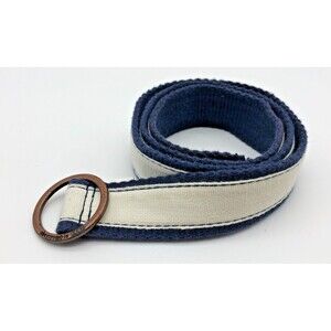 Abercrombie & Fitch Cloth Belt Youth Navy Blue White Moose Print Size 10 Preppy